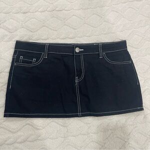H&M Black Denim Mini Skirt